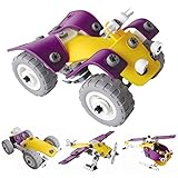 HOROLAS ねじ止めブロック おもちゃ 多種類変形 立体パズル 100ピース レースカー・オフロードバイク・ヘリコプター・戦闘機など 誕生日 クリスマスプレゼント プレゼント　立体パズル　ごっこ遊