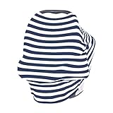 授乳ケープ 授乳カバー 大きめサイズ コットン生地 ガーゼ生地 多機能 出産準備 360℃安心 hibote 綿 デニムブルー