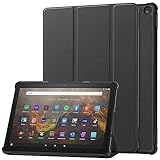 For Fire HD 10 / HD 10 Plus (第13世代、2023年発売のみ) ケース 【larfbulroc】軽量 薄型 PU レザー スマート カバー 耐衝撃 傷防止 ハード 背面 ケース 三つ折り スタンド オートスリープ ウェイクアップ 機能 ファイヤーHD 10/HD 10 プラス 2023 対応 (ブラック)