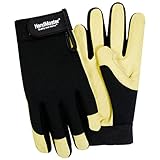 Handmaster PGP07T Magid Spandex and Leather Work Glove, Medium, Black/Beige, 1-Pack by HandMaster