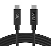 Belkin USB-Cケーブル USB4 240W 20Gbps高速データ転送 4K/60Hz対応 HDR対応 iPhone 15/MacBook/iPad Pro/iMac/Windows対応 USB-IF認証 2m ブラック INZ004bt2