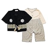 Goodparty 男の子 子供フォーマル カバーオール 羽織 袴風 ロンパース 初節句 出産祝い 結婚式 七五三 80cm