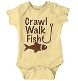 BriscoブランドクロールWalk魚面白い釣り新しい両親ギフトCute Baby Onesieボディスーツ カラー: イエロー
