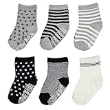 TotMart幼児用Assorted Non Skid足首コットンソックス、6パック カラー: グレー