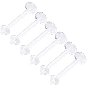 透明 ピアス 6本セット16G (1.2mm) 10mm 軟骨 ピアス 透明ピアス ボディピアス アレルギー対応 シークレット 軟骨ピアス ヘリックス トラガス アクリル