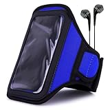 VanGoddy耐湿性アームバンド+ブラックEarbuds Suitable for Apple iPod Touch 5 and iPod Touch 4 M ブルー ISVGAPLAMB111HA