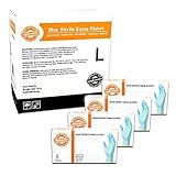 SupplyMaster - SMBLNE3L - Exam Nitrile Gloves - Disposable Powder Free Exam 3 mil Large Blue (Pack o