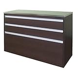 【室内設置サービス付き】家具製造直販TAICHI ヘアライン ステンレス天板 キッチンカウンター120／ダークブラウン