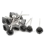 uxcell　研磨ブラシ　研削ブラシ　毛研磨ブラシ　ボウルカップ形状　ステンレス鋼　12個　15mmブラシカップ直径