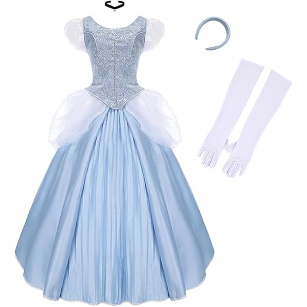 Amazon.co.jp: コスプレ衣装+髪飾りディズニー・シンデレラ風