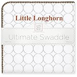 SwaddleDesigns Ultimate Swaddle Blanket, Made in USA, Premium Cotton Flannel, University of Texas, L