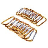 F Fityle カラビナ　カラビナフック　 Dリング　スナップフック　脱落防止 　耐荷重　アウトドア用 　20個入り　全3色 - オレンジ