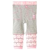 MIKIHOUSEHOTBISCUITS（ミキハウスホットビスケッツ)ポッケにIN ぽかぽか素材の重ね着風スパッツ 90cm,ピンク