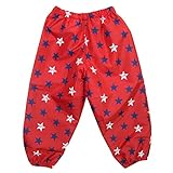 （ポスター）POSTAR キッズ 星柄レインパンツ　レッド　80cm