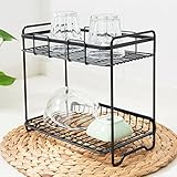 1pcシンプルな2層マルチ機能シェルフ調味料ナイフチョッピングボードシェルフキッチン収納ラック（フックアップ付）