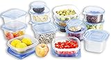 34 pc。Food含まれ、クリアストレージセットW / Air Tight Lids、冷凍庫から、to電子レンジにテーブル