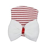 raylans Newborn Baby Girl Large Bow Knotストライプ子供部屋病院帽子ビーニーキャップ