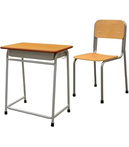 Amazon.co.jp: 高さ調節 全学年 学校用机デスク+チェア2点セット 可動