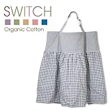 「オーガニック・スウィッチ インディゴxチェック」 Organic Switch 授乳ケープ 授乳カバー オーガニックコットン使用 お出かけ時の授乳も安心 ナーシングカバー ナーシングケープ カラー：