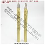 2 台の PC で CNC の真空ろう付ダイヤモンド刻印ビット 4 mm +6 mm ロータリー彫刻カッターエンド