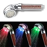 RaiFu LEDシャワーヘッド シャワーヘッド 節水 浴室 LEDライト式 天然鉱石内蔵 浄水 水流で発電 取り付け簡単 自動制御 ルミナス 取り外し可能 アニオン ハンドヘルド シャワー カラフル