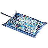 わくわくお食事タイムのベビーランチョンマット・トレイ　のりものに揺られてハッピートラベル（ネイビー）　B0500700　日本製