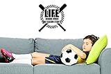Life Begins When The Season Ends Bats野球Quote Sign Boy Girlビニール壁デカールステッカー子供寝室Sale – 22色使用可能なサイズ: 18イン