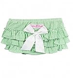 ラッフルバッツRuffleButts　シアサッカーSeersucker　フリルブルマ　フリフリ　おむつカバー　Ruffle Butts　 (6-12m(70cm), Green Seersucker(