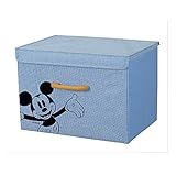 収納ボックス ふた付 カラーボックス ブルー 「ミッキーマウス」 幅38×奥行26×高さ26cm ディズニー BM3826F-BL