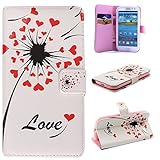 UNEXTATI Galaxy S3 用 ケース PU レザー 手帳型ケース カバー 液晶保護 カード収納 スタンド機能 Samsung Galaxy S3 対応 (レッド #1)