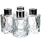 Feel Fragrance リードディフューザー用 リードディフューザーボトル 容器 透明 蓋付き 4本セット 50ML円形 (GB-5075)
