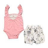 Cutelove 子供服 ロンパース カバーオール ロンパース＆パンツ 上下セット キャミロンパース ショートパンツ 夏 可愛い 袖なし 女の子 幼児