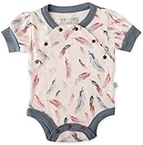 Finn + Emma Baby Girl Organic Cotton Short Sleeve Bodysuit 6-9m - Feather by Finn + Emma [並行輸入品]