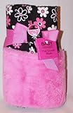 A.D. Sutton Baby Essentials Plush Reversible Blanket Gift Set - Black Pink Diva by Baby Essentials