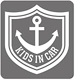 imoninn KIDS in car ステッカー　【マグネットタイプ】　No.14　イカリ　（シルバーメタリック）