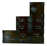 岩谷堂箪笥 階段箪笥3段 巾90cm 奥行45cm 高さ90cm 忍び(隠し箱)付 G999