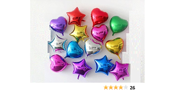 Amazon 華やか バルーン 風船 2種 ハート 7色 星型 7 色 空気入れ セット パーティー 小物 ハート 星 結婚式 二次会 披露宴 装飾 イベント Kj456 風船 バルーン おもちゃ