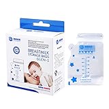 Blesiya 全3種類 母乳保存用 パック 冷蔵庫 密閉保存 - 青, 96pcs 250ml