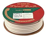 三栄水栓 【バス用 業務用ブレードホース シャワーホース用】 長さ30m巻き ホワイト PU86T-W