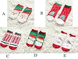エルフ ベビー (Fairy Baby) 赤ちゃん秋冬用クリスマス新生児ソックス 綿 お祝いパーティーベビー用靴下暖かい 5足セット S