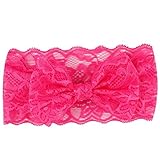 Sakurakofu　レースリボン　ヘアバンド　子供用　赤ちゃん　ベビー　フォーマル　結婚式　記念写真　ハーフバースデー (ビビットピンク)