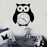 壁ステッカービニールデカール面白いフクロウ鳥クロックGreat Decor for Kids部屋( ig694 ) XL 45 in X 52 in