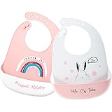 [MINGYI TECH] 食事用エプロン ベビービブ よだれかけ 赤ちゃん お食事 シリコン ソフトスタイ 【日本Amazon倉庫配送】防水 軽量 首回り調整可 清潔易い 子供 保育園 離乳食 受け皿 6ヵ月~4歳男女通用 【1年安心保障付き】