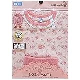 【綿100％】2016年 夏物 UZULAND ウズランド 小花柄 前開き 半袖パジャマ 腹巻付き７分丈パンツ ピンク◇95cm