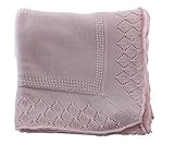 GirlsピンクBaby Receiving Blanketニットショール| Sarah Louiseベビーギフト