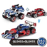 ebPowers 男の子 小さな粒子の組み立て ビルディングブロック テクノロジーの組み合わせ オートバイ レーシングカー 子供の教育玩具 6-12歳 (2対1インターセプトレース)