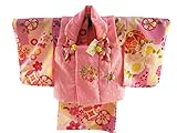 【さらさ】 一つ身 着物 3点セット 1歳用 女の子 祝着 二部式 1h-22 (A市松)