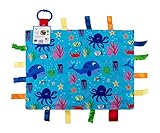 教育学習Loveyリボンタグセキュリティブランケット ブルー OCEANLOVEY