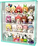 プラスアート【可動棚】ミニフィギュア・アクスタ専用アクリルコレクションケース 幅22cm (ガラスエッジ)　卓上　デスク上　机上