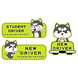 Temiry 車 ステッカー マグネット 初心者マーク 目立つ蛍光 ペーパードライバー 反射ステッカー 3枚入り 防犯ステッカー 免許練習中 ステッカー 運転対策 ステッカー おしゃれ 剥がしやすい
